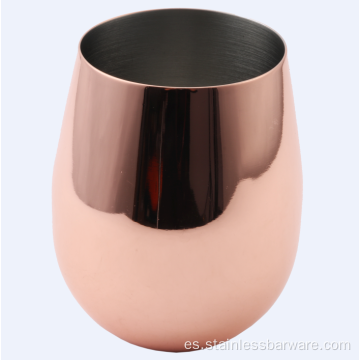 Vaso de vino de color cobre de grado 304 de acero inoxidable